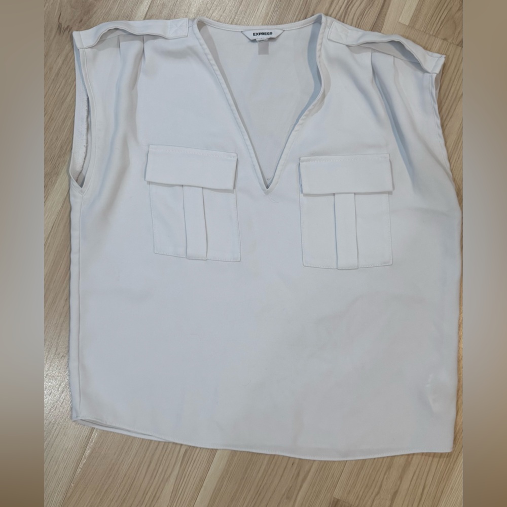 Express White Sleeveless Top
